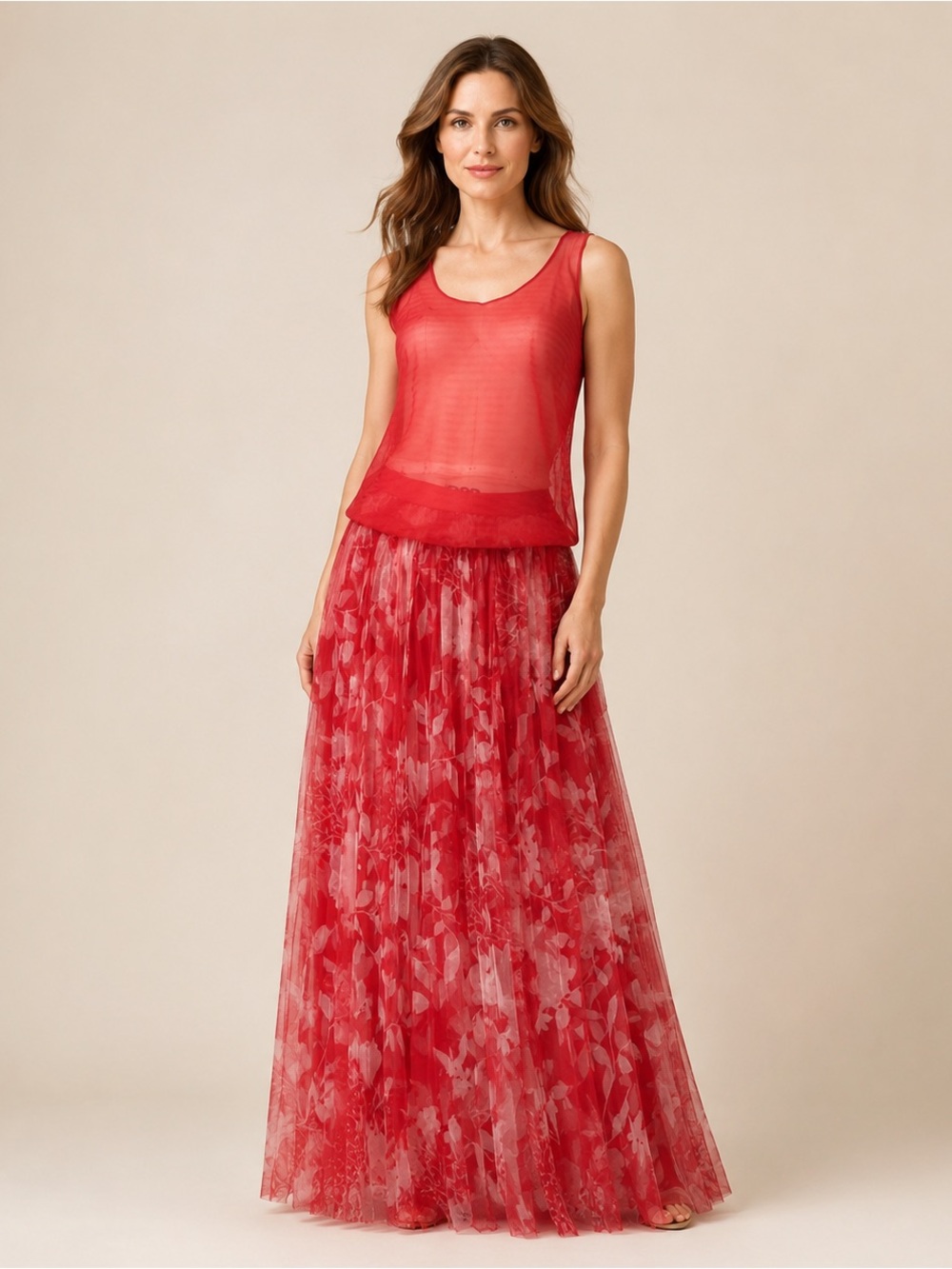 Sheer Floral Tulle Set – Top and Skirt NWOT